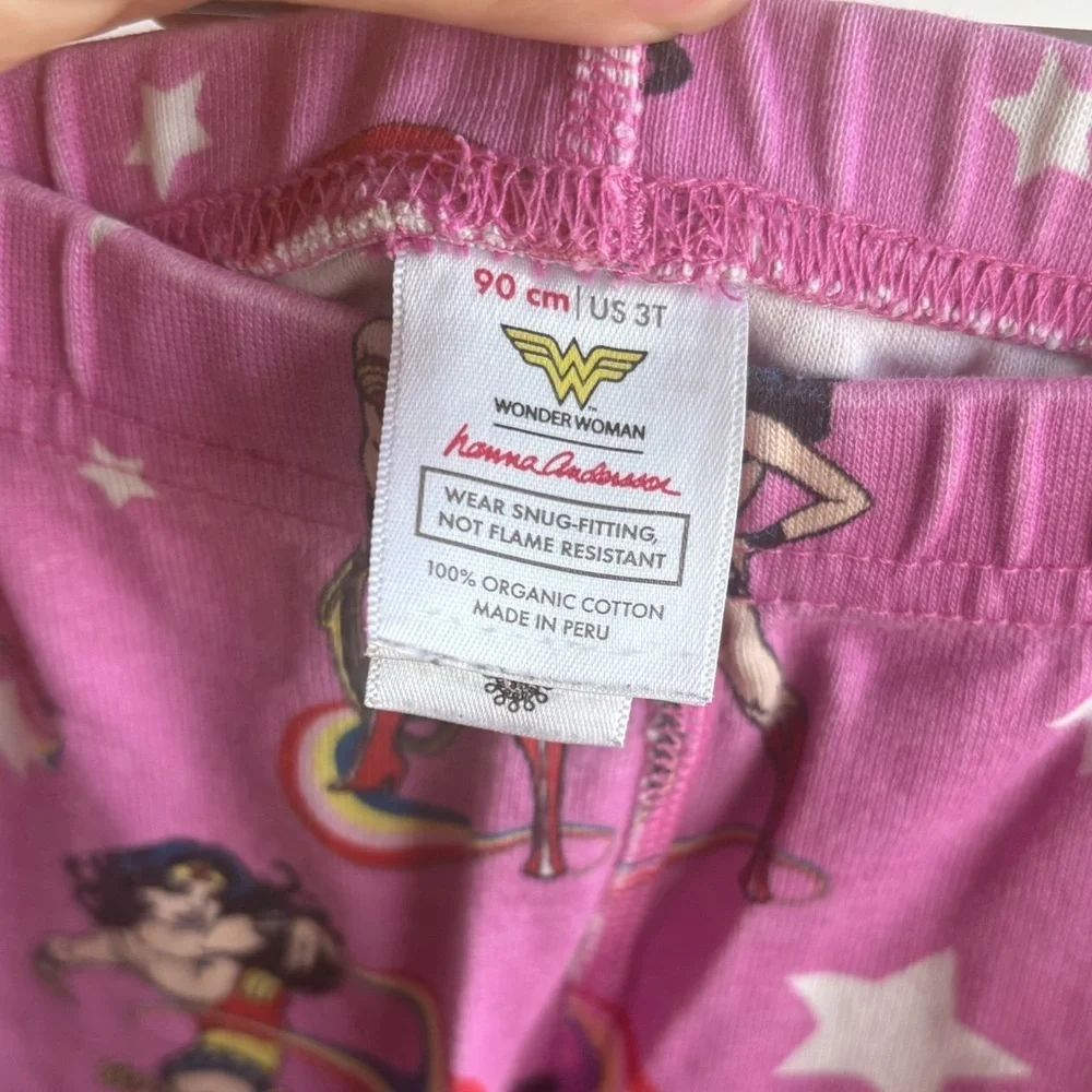 Hanna Andersson Pink Wonder Woman Superhero Kids Pajama Set